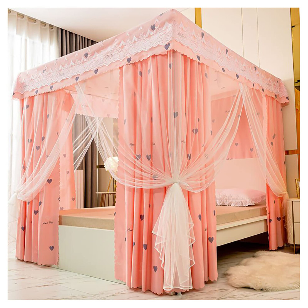 Canopy bed with stand, mosquito net, bed curtain, canopy for girls (1.8x2m, hazel)