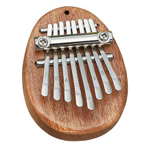 Mini 8-Key Thumb Piano Portable Musical Instrument, Wooden & Metal, 7x5x1.8cm