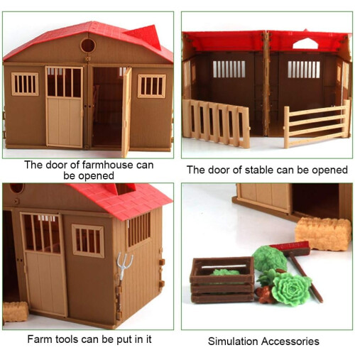 Simulation Mini Farmhouse Scene Model Farm Scene Model Display Farm Toy Accessory Set 1
