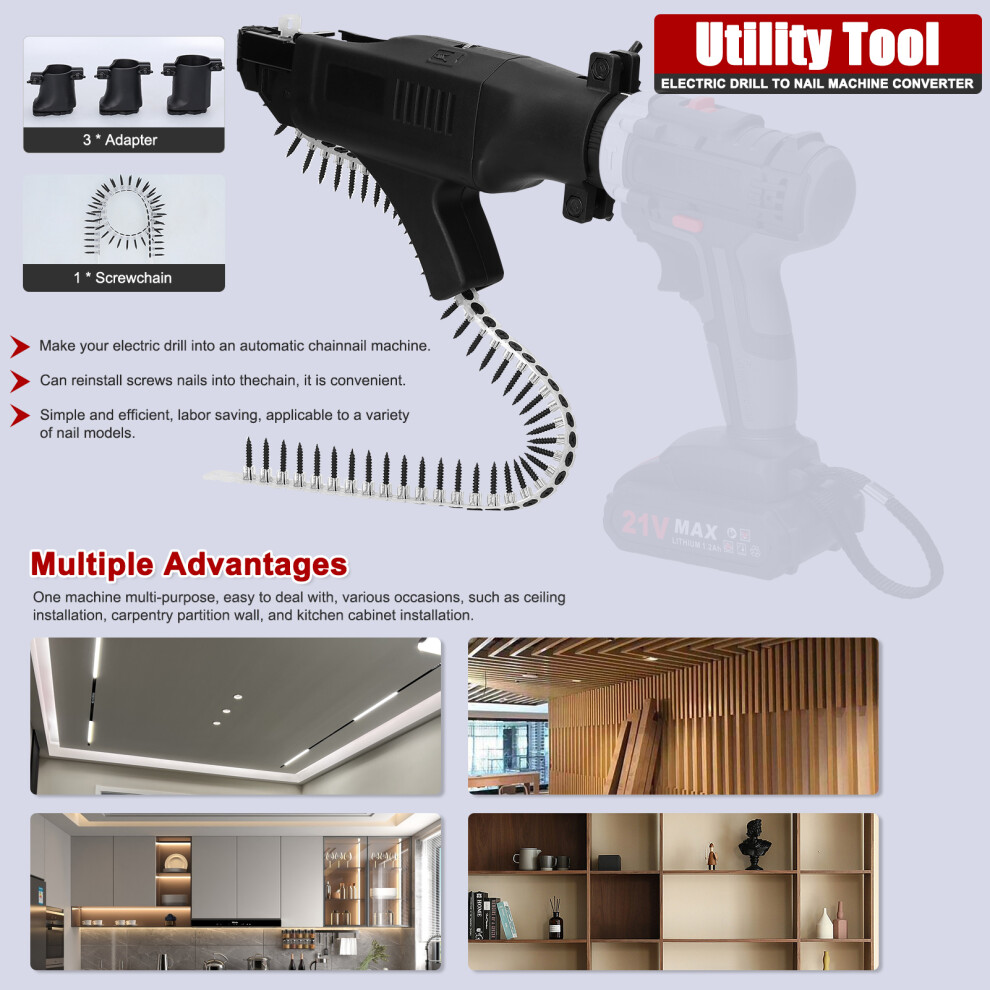 Cordless Staple Machine Converter: Automatic Nailer For Woodwork 4921368736461