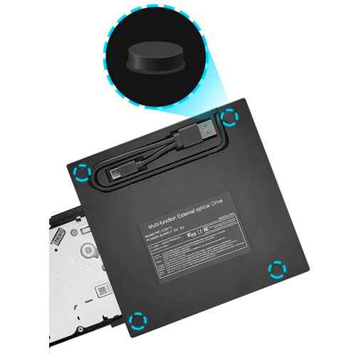 Lecteur de CD externe USB3.0 DVD VCD graveur lecteur de CD 4 USB 2