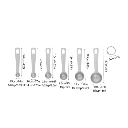 Ensemble de 6 cuillères doseuses en acier inoxydable, argent 1