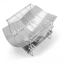 Portable Stainless Steel Folding Charcoal BBQ Grill for Camping & Outdoor Use