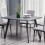 Homcom HOMCOM Modern Rectangular Dining Table with Metal Legs Indoor, Dark Grey 1