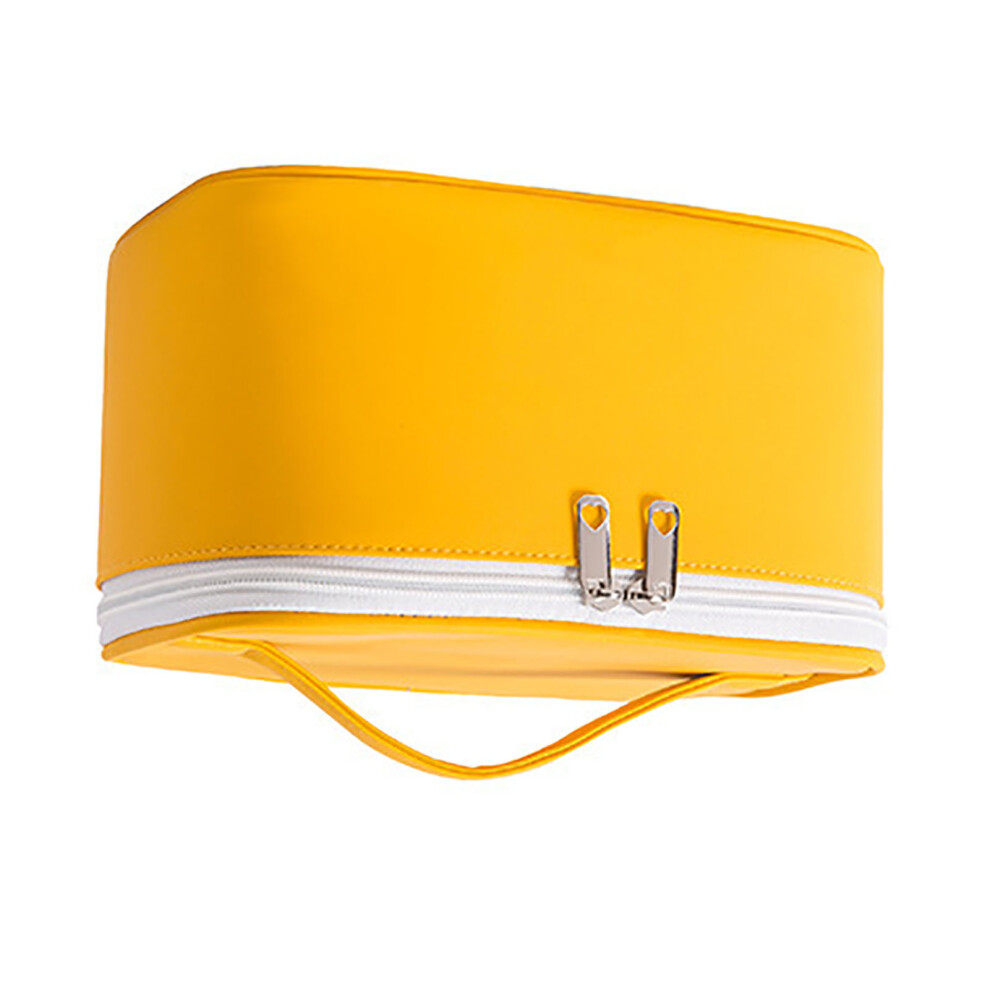 Yellow Waterproof Large Capacity Makeup Bag - 22X12x14cm Portable Cosmetic Organizer In