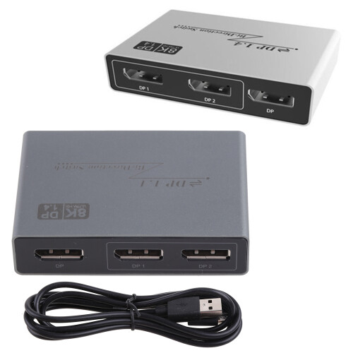 Two-Way DP1.4 Switcher Box for Projectors Monitors HDTV Game 2 1