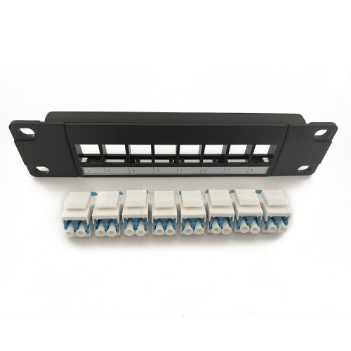 8 Port LC Wallmount Patch Panel 10G Support 1U Network Patch 1