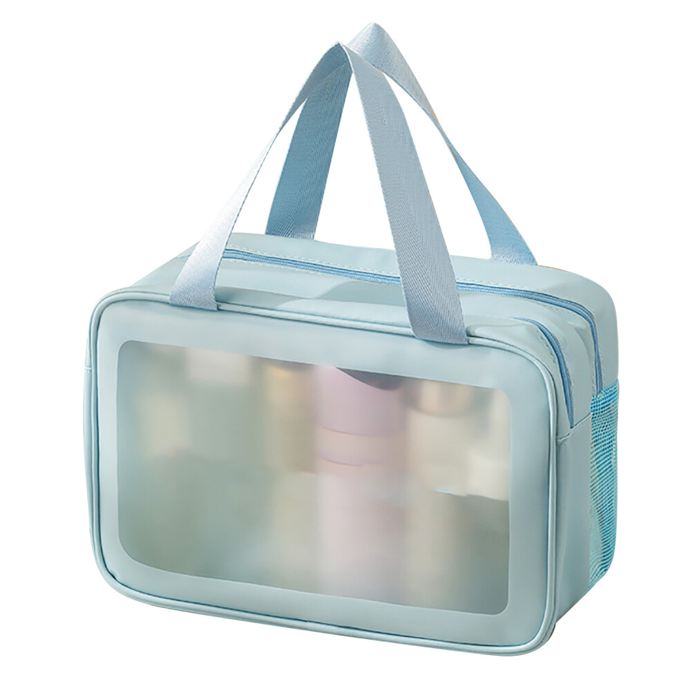 Reise-Make-up-Tasche, tragbar, PVC, doppellagig,