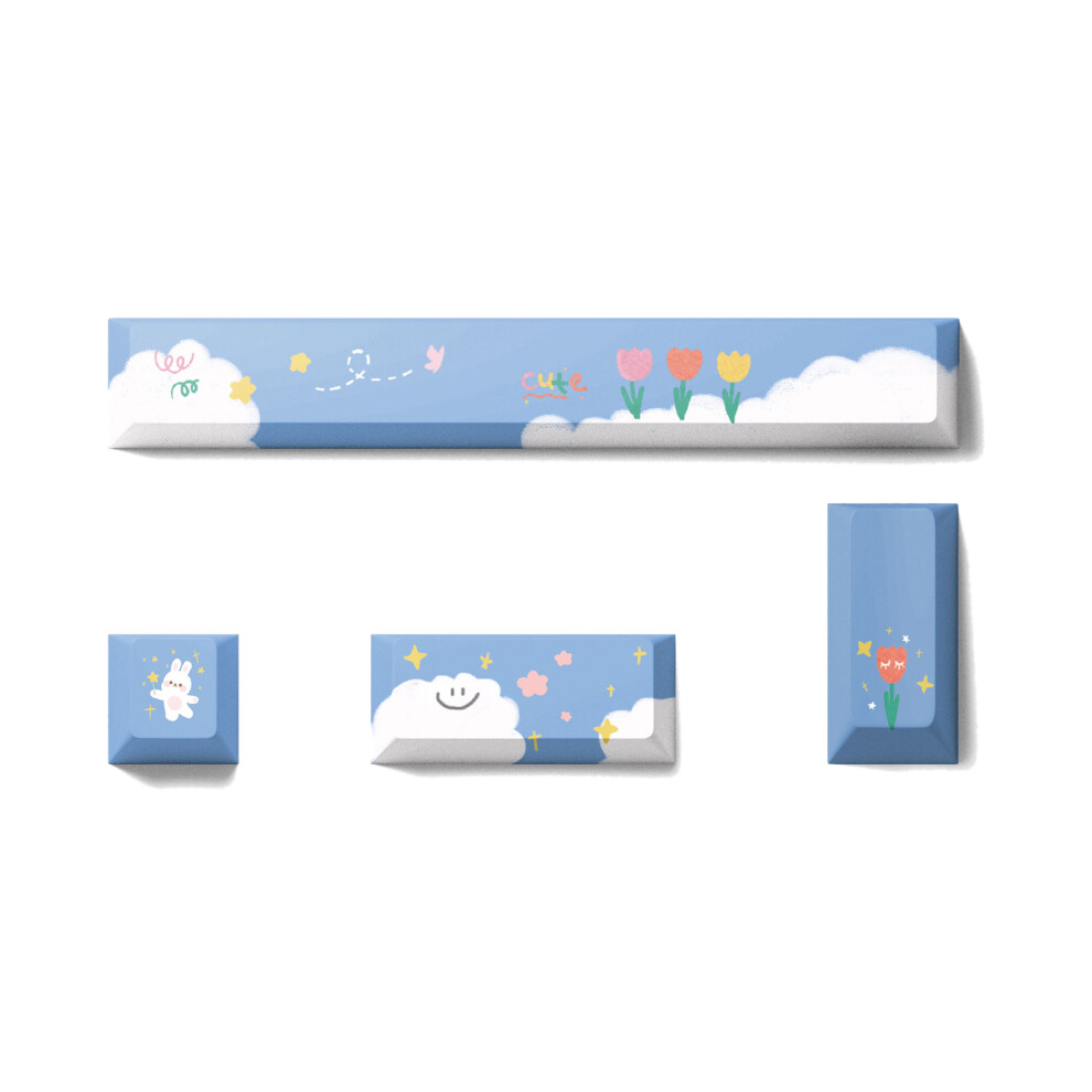 4 Keys Cherry Profile Custom Keycaps Pbt Dye Sub Space-Cloud 7732000514036