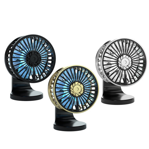 USB Portable Mini Car Fan 360 Degree All-Round-silver 1