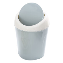 Mini-Desktop-Müllbehälter 1,2L aus Kunststoff mit Schwingdeckel Blau Ideal für Wohnzimmer
