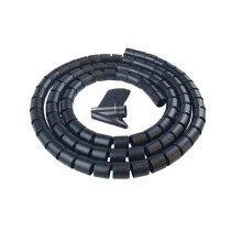 Spiral Protection 1m Wire Wrap Cord Organiser Cable Winder Sleeve (Black)