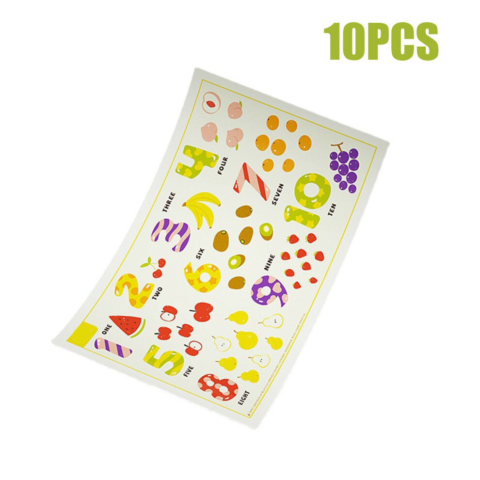 Alphabet Animal Themed Stick On Placemats for Kids, Food Grade Plastic Disposable Table Mats, Waterproof Bulk Pack for Restaurants and Travel