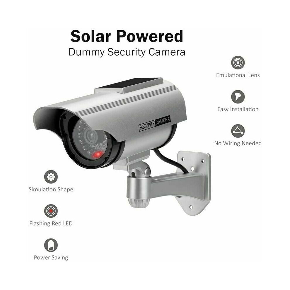 Security Camera, Solar-Powered Professional-Looking Fake Surveillance With No Wires Required, Realistic Appearance For Indoor Outdoor Use, Easy Instal 9468298167866