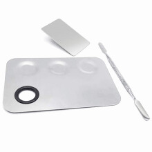 Unverzichtbares Accessoire für Schönheitssalons: Make-up-Palette aus Edelstahl zum Mischen von Foundation und Lippenstift, leicht zu reinigen für