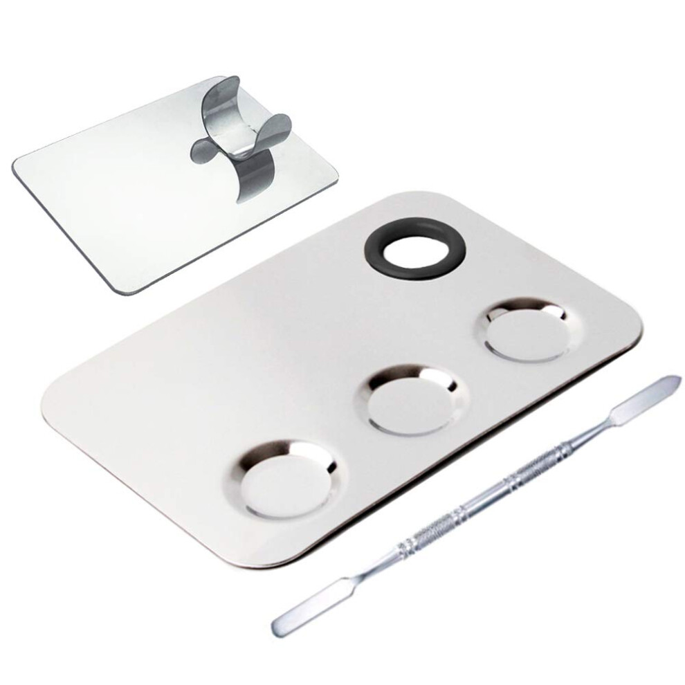 Mixing Foundation Palette, Elegant And Fashionable Stainless Steel Artist Tool For Eye Shadows And Lipstick Mixing, Smooth Rounded Edges Metal