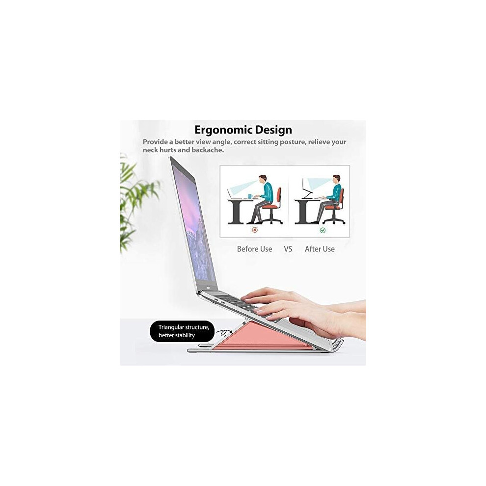 Portable Computer Stand, Ergonomically Engineered Foldable Riser For 11-15.6 Inch Devices, Aluminum Alloy Stand With Anti-Slip Technology, Cooling 9128293414456