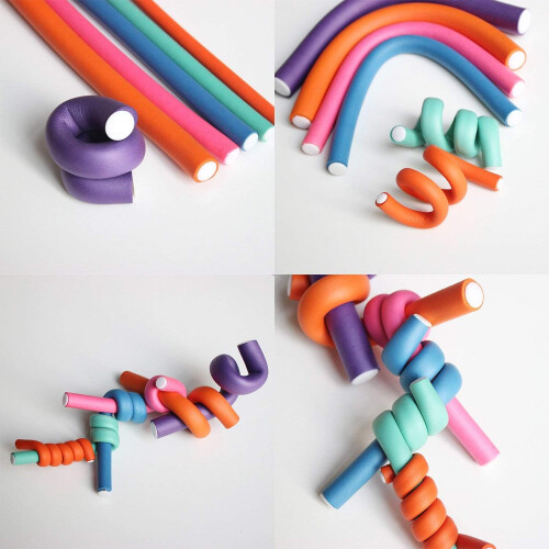 Εύκαμπτοι κύλινδροι μαλλιών, ράβδοι για μπούκλες χωρίς θερμότητα για κοντά, 2