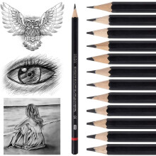 Artistic Endeavors, Drawing Range Precision Sketch Pencils Set, Metal Sharpener & Standard Erasers, Broad Range for Artists Kids Professionals (12