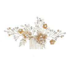 Tocado recogido con diamantes de imitación, horquillas de novia de aleación de alta calidad para mujer, joyería de boda cómoda de llevar con rama