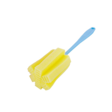 Brosse à bouteille en éponge en forme d'engrenage avec mousse à action rapide, manche long réglable pour un nettoyage à 360, nettoyant