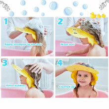 Soft EVA Foam Waterproof Shower Cap, Skin-Friendly Material Adjustable Visor Hat, Lightweight Baby Cap With Cute Shower Hat Design For Showering
