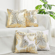Decorative Throw Pillow Case, Polyester Microfiber with Cozy Fleece Fabric, Machine Washable for Easy Care, Set of 4 18 x 18 inches (45 x 45 cm)