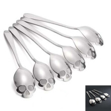 Cuchara de azúcar con forma de calavera única, perfecta para remover el té y el café, diseño moderno y elegante, acero inoxidable de alta