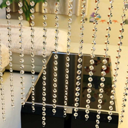 Εσωτερική διακόσμηση, κομψές κουρτίνες με ακρυλικές χάντρες σε κυματιστό μοτίβο 1