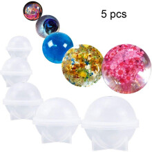 Múnla Silicone, Tacar Teasfhriotaíochta de 5, lena n-áirítear 0.8", 1.2", 1.6", 2", 2.4" le haghaidh Ceardaíocht DIY, Chuimhneacháin Luachmhara