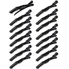 Doppelt gelenkige Haarspangen, rutschfester Griff für sicheres und komfortables Styling, 16-teiliges schwarzes Set, ideal für Salonprofis