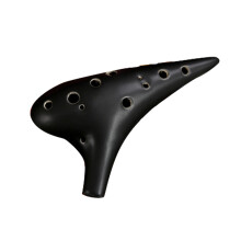 Alto C Ocarina Instrument, 12-Hole Design with Wide Sound Range and Smooth Playability, Hand Polished Finger Holes and High Fired Ceramic Body,