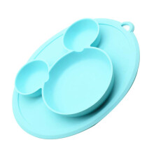 Piatto per bambini con scomparti, ventose antiscivolo resistenti che mantengono il cibo stabile per i più piccoli, piatto in silicone senza BPA