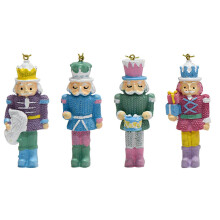 4 x Christmas Candy Crackers King Soldier Miniature Figures Toy Decorations Festival Hanging Dolls Ornaments