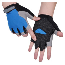 Gym Gloves for Weightlifting - Breathable Fitness Gloves with Silicone Palm, Hollow Back Design, Size M, Deep Blue