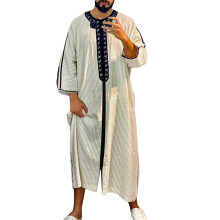 Kaftan Men's Abaya Arabic Clothing Men, Islamic Men's Clothing Thobe Arabic Clothing Thobe Arabic Prayer Eid Clothing Bathrobes Muslim Gifts L White