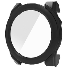 Black Garmin Fenix 8 43mm Amoled Hard PC Watch Case with Tempered Glass Screen Film - Ivory White