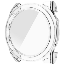 Transparent Hard PC Case with Tempered Glass for Garmin Fenix 8 43mm AMOLED - Ivory White