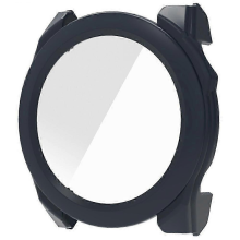 Dark Blue For Garmin Fenix 8 43mm Amoled Hard PC Watch Case With Tempered Glass Screen Film - Ivory White