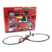 Set di 22 treni a vapore elettrici natalizi con Babbo Natale musicale multicolore, 412 cm, consegna espressa.