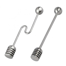 Silver 15.8x2x2cm Syrup Dipping Stainless Steel Honey Spoon 2Pcs Curved Handle Easy Clean