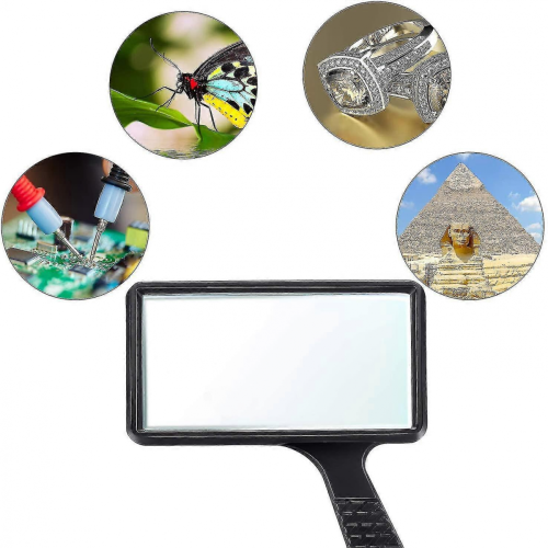 5x Handheld Magnifier, 3.77 X 1.89 Inch Rectangular Magnifying Glass, Scratch 2
