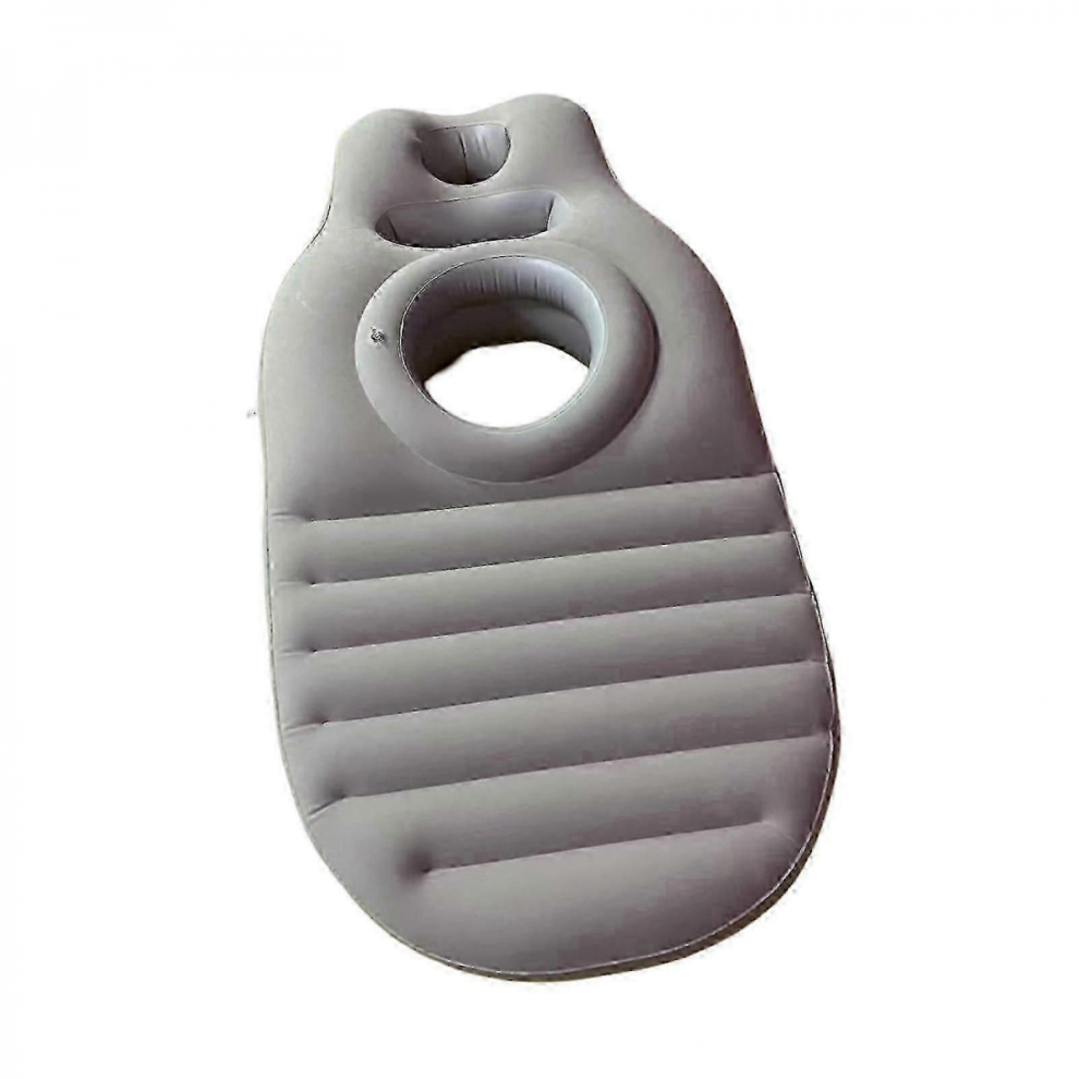 Gray Inflatable Pregnancy Pillow with Belly Hole, Portable Maternity Support (170x65x22cm)