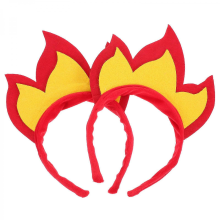 Fire Flame Headband 2Pcs Red Soft Felt Halloween Hair Hoop