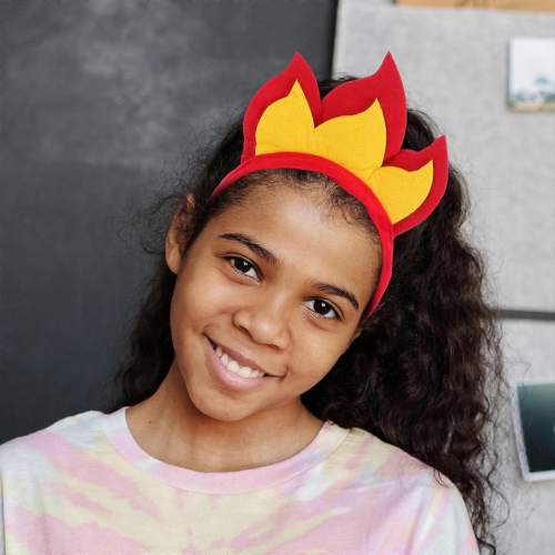 Fire Flame Headband 2Pcs Red Soft Felt Halloween Hair Hoop 2
