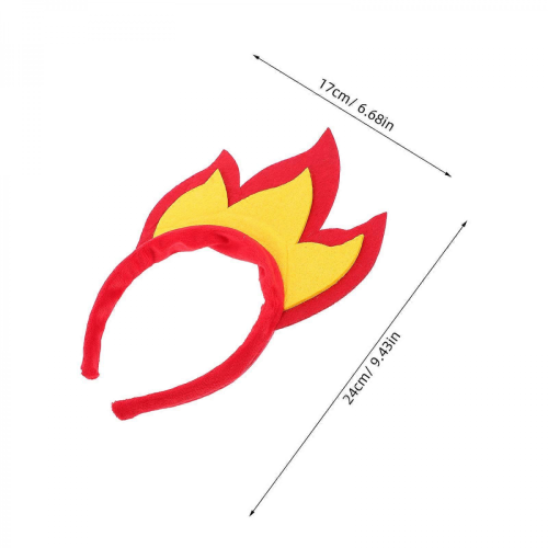 Fire Flame Headband 2Pcs Red Soft Felt Halloween Hair Hoop 1