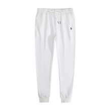 White Sweatpants Men's Polo Hoodie Set with Embroidered Horse Logo Hooded Cardigan and Fleece Casual Jacket
