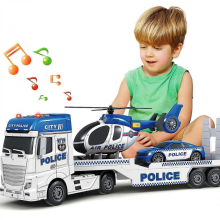 25 Police Truck Toy with Racing Car Lights Sounds for Kids