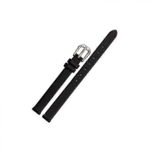 Cinturino da polso in vera pelle nera sottile da 10 mm con fibbia ad ardiglione per orologio da donna