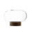 LSA International LSA Oblate Glass Vase Lantern 19.5cm with Walnut Base Clear 1
